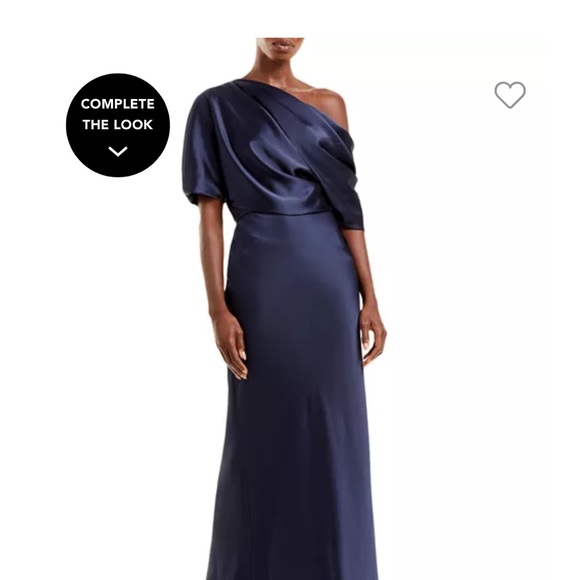 Satin One Shoulder Mother of Bride Dress - Picture 1 of 3